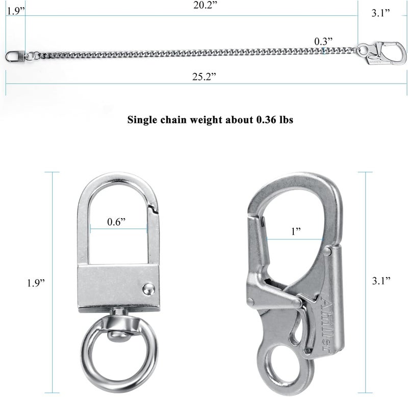 Ahiller Biker Wallet Chain, Heavy Duty Pocket Chain with Round Clasp, Men Chains for Keys, Jeans, Pants, Purse and Handbag - Image 3